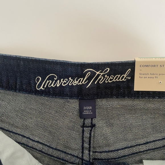 NWT universal thread high rise dark wash shorts - Picture 2 of 4